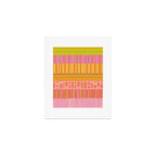 Spring Patchwork Whimsical Finnish Stripe Pattern Pink Orange Lime Art Print Gallery Image 1