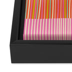 Spring Patchwork Whimsical Finnish Stripe Pattern Pink Orange Lime Framed Canvas Print Gallery Image 3
