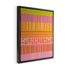 Spring Patchwork Whimsical Finnish Stripe Pattern Pink Orange Lime Framed Canvas Print Gallery Image 2