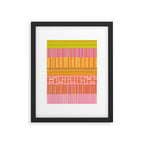 Spring Patchwork Whimsical Finnish Stripe Pattern Pink Orange Lime Framed Art Print Gallery Image 5