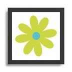 Springtime Flower Single in Lime Green and White Framed Art Print Gallery Image 1