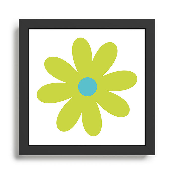 Springtime Flower Single in Lime Green and White Framed Art Print Gallery Image 1