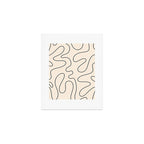 Squiggle Abstract Minimalist Modern Pattern in Black and Almond Cream Art Print Gallery Image 1