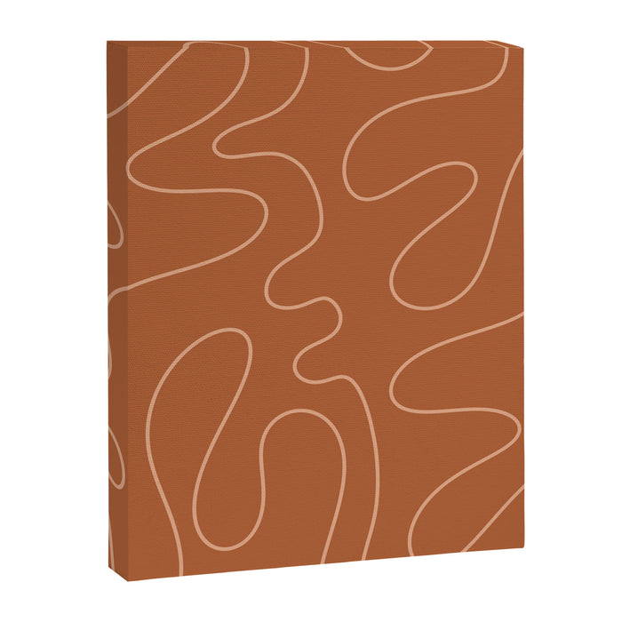 Squiggle Abstract Minimalist Modern Boho Pattern in Terracotta Rust Canvas Print Gallery Image 1