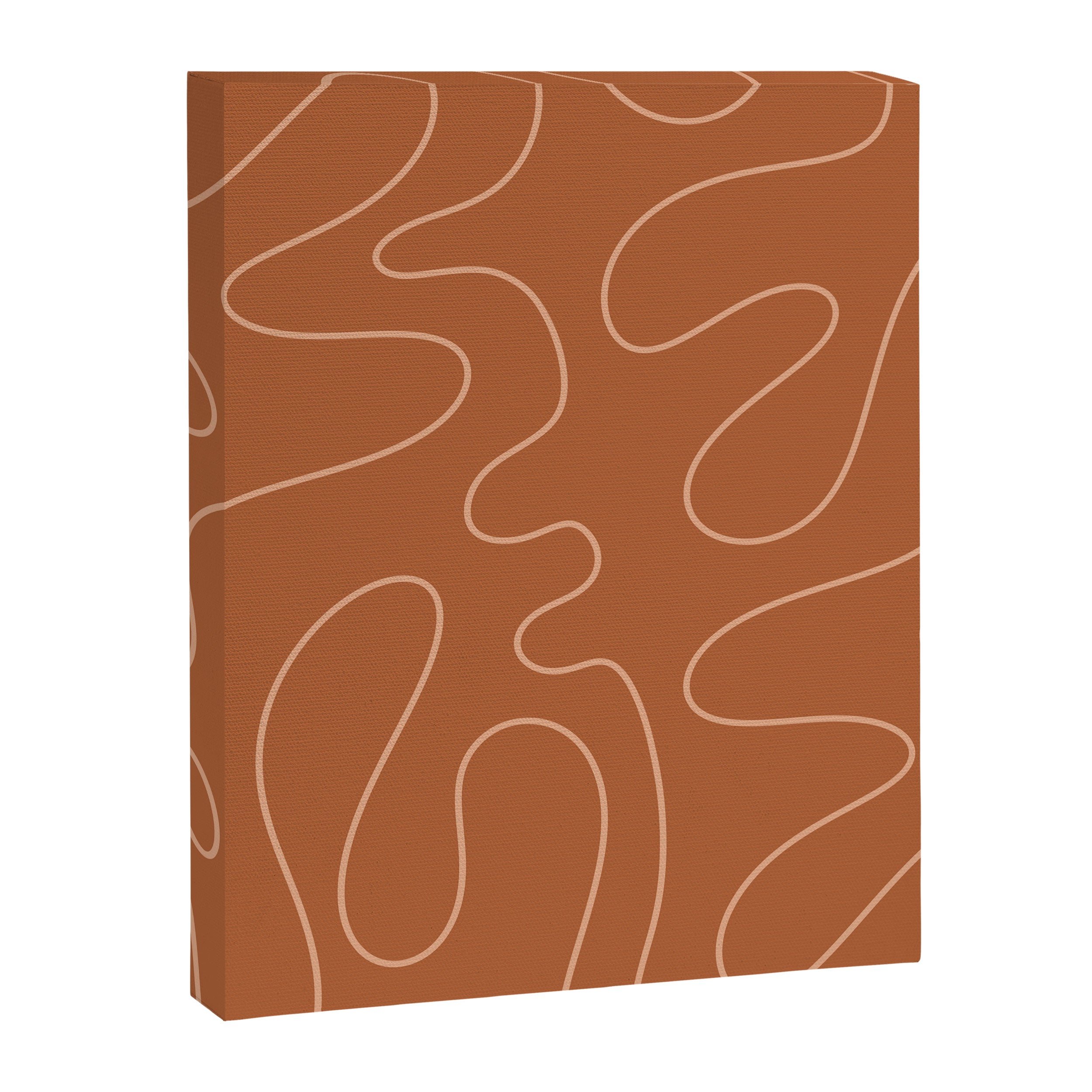 Squiggle Abstract Minimalist Modern Boho Pattern in Terracotta Rust Canvas Print Gallery Image 8