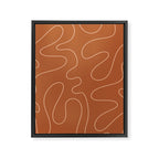 Squiggle Abstract Minimalist Modern Boho Pattern in Terracotta Rust Framed Canvas Print Gallery Image 8
