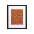 Squiggle Abstract Minimalist Modern Boho Pattern in Terracotta Rust Framed Art Print Gallery Image 6