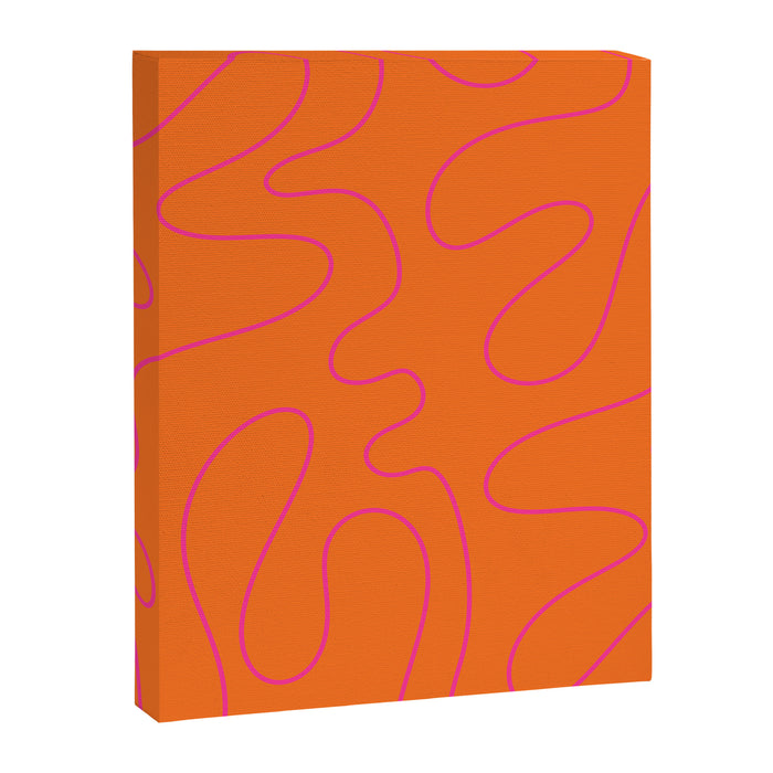 Squiggle Abstract Pattern Orange and Hot Pink Canvas Print Gallery Image 1