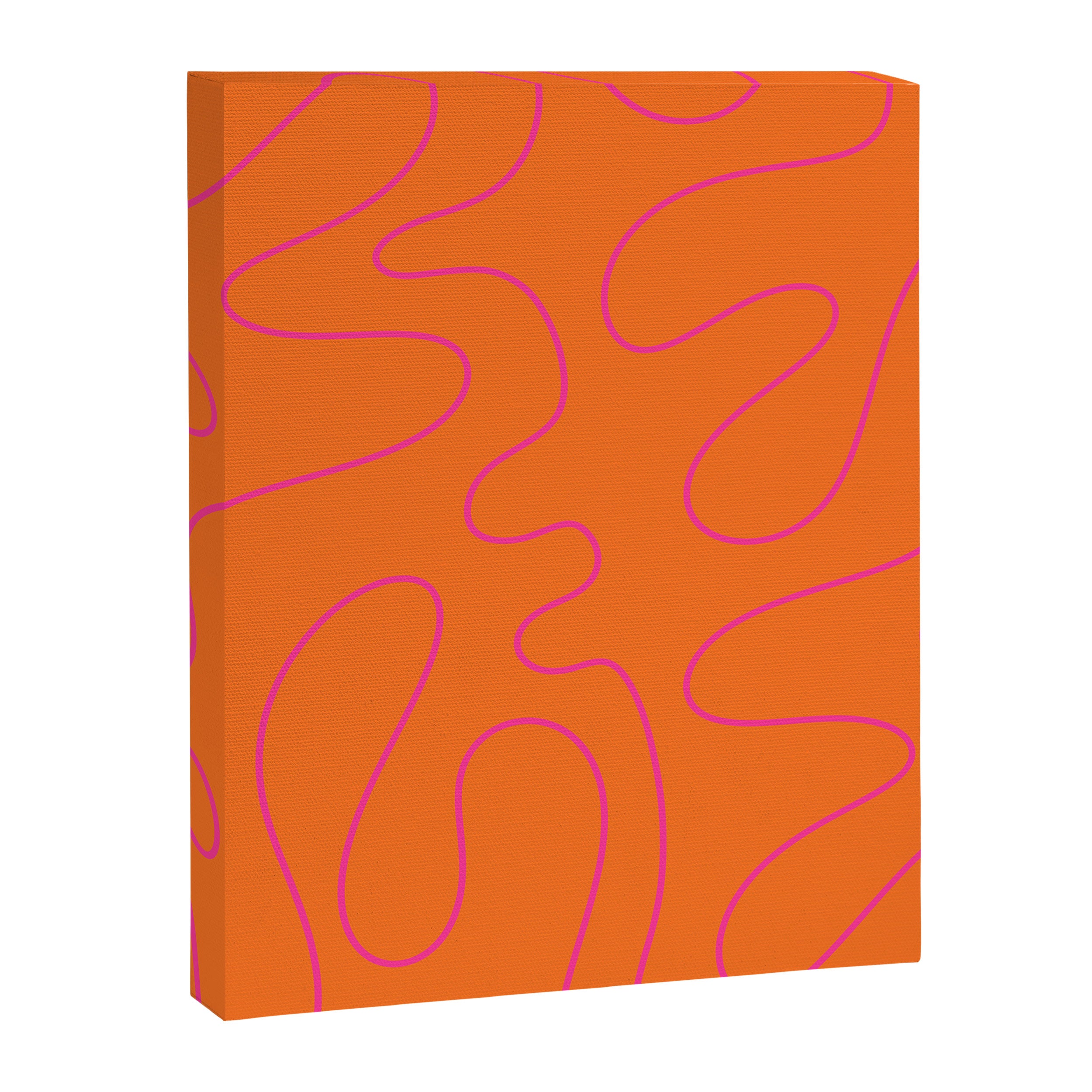 Squiggle Abstract Pattern Orange and Hot Pink Canvas Print Gallery Image 8