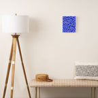 Squiggle Maze Abstract Minimalist Pattern in Electric Blue and White Canvas Print Gallery Image 2