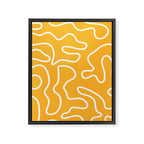 Squiggle Maze Abstract Minimalist Pattern in Mustard and White Framed Canvas Print Gallery Image 8