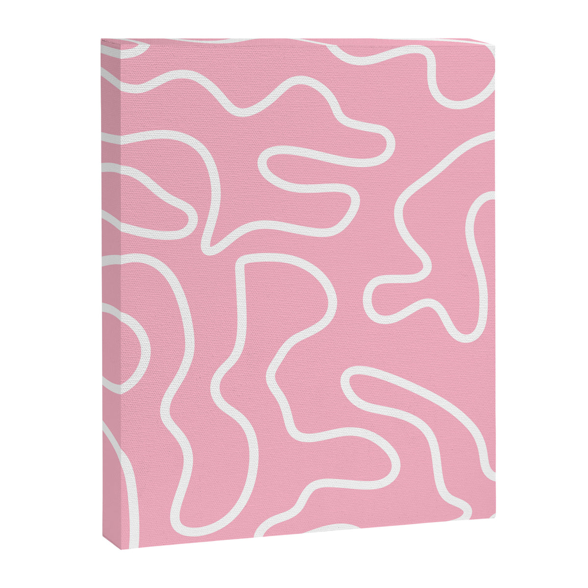 Squiggle Maze Minimalist Abstract Pattern in Bubblegum Pink Canvas Print Gallery Image 8