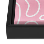 Squiggle Maze Minimalist Abstract Pattern in Bubblegum Pink Framed Canvas Print Gallery Image 3