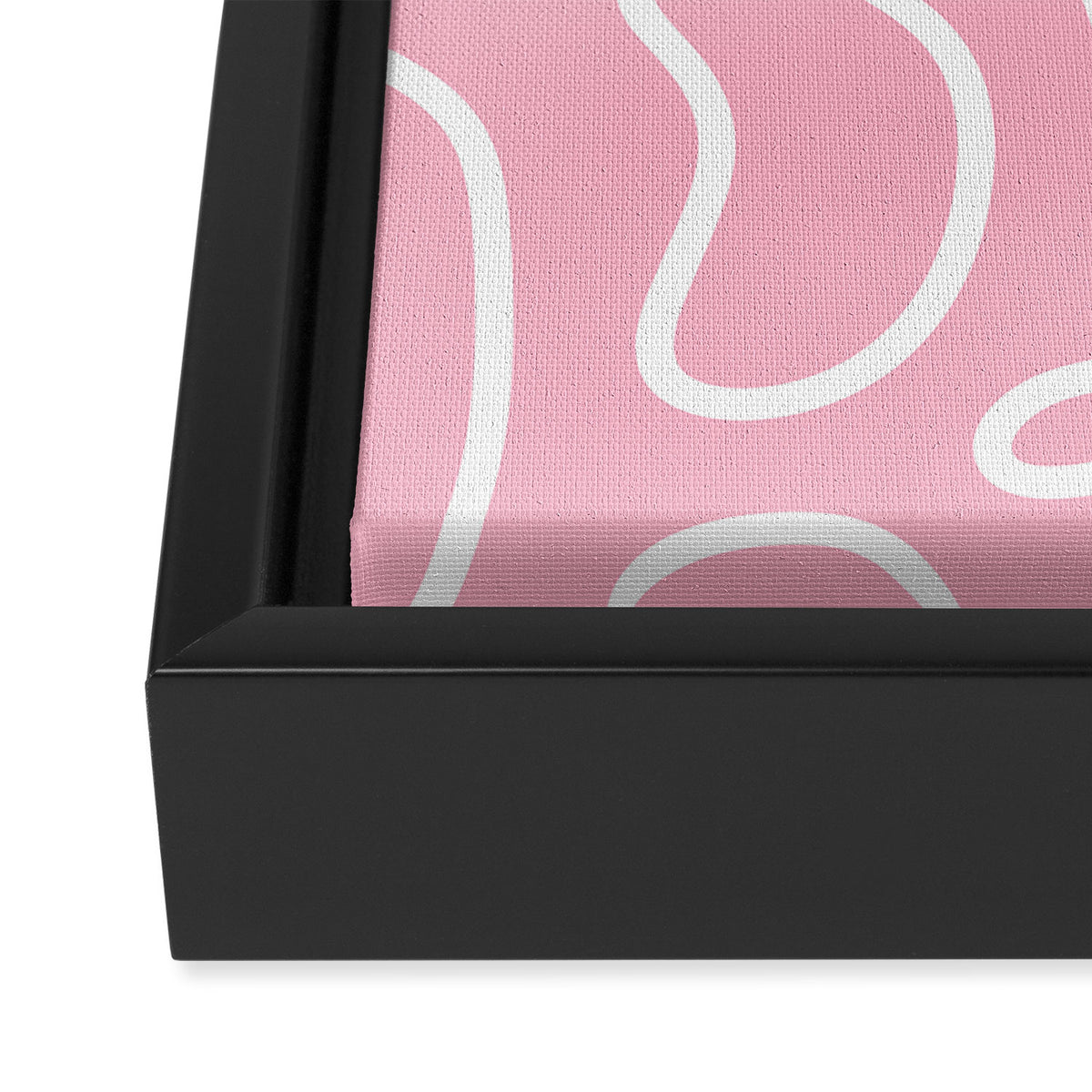 Squiggle Maze Minimalist Abstract Pattern in Bubblegum Pink Framed Canvas Print Gallery Image 3