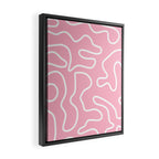 Squiggle Maze Minimalist Abstract Pattern in Bubblegum Pink Framed Canvas Print Gallery Image 2