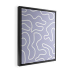 Squiggle Maze Minimalist Abstract Pattern in Light Pastel Periwinkle Purple Framed Canvas Print Gallery Image 2