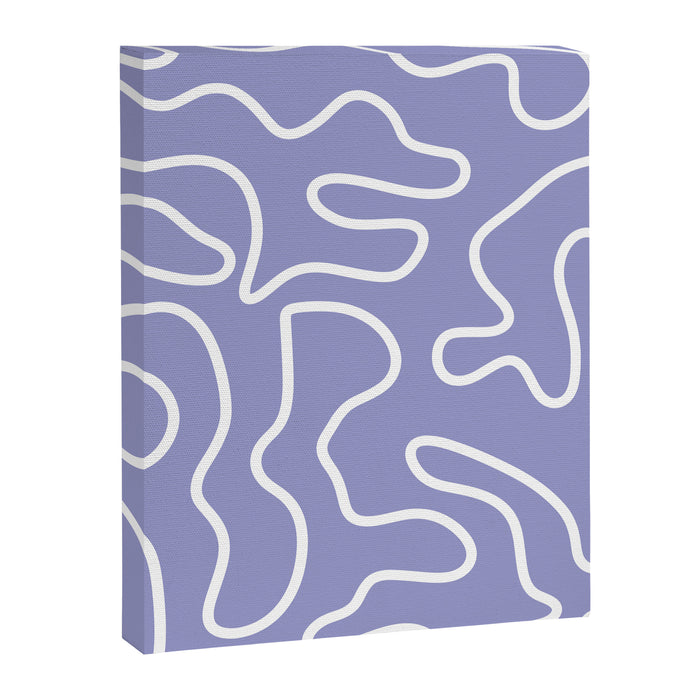 Squiggle Maze Minimalist Abstract Pattern in Light Periwinkle Purple Canvas Print Gallery Image 1