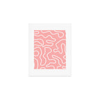Squiggle Maze Minimalist Abstract Pattern in Pink and White Art Print Gallery Image 1