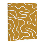 Squiggle Maze Minimalist Abstract Pattern in White and Mustard Gold Canvas Print Gallery Image 8
