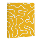Squiggle Maze Minimalist Abstract Pattern in Yellow Mustard and White Canvas Print Gallery Image 8