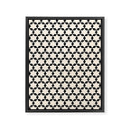 Star Tiles Geometric Pattern in Almond Cream and Black Framed Canvas Print Gallery Image 8