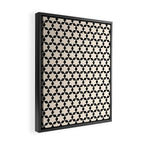 Star Tiles Geometric Pattern in Almond Cream and Black Framed Canvas Print Gallery Image 2