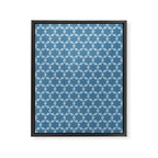 Star Tiles Geometric Pattern in Blue Tones  Framed Canvas Print Gallery Image 8