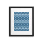 Star Tiles Geometric Pattern in Blue Tones  Framed Art Print Gallery Image 6