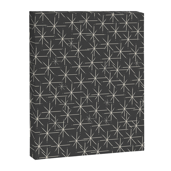 Stella - Atomic Age Mid Century Modern Pattern in Almond Cream and Charcoal Gray Canvas Print Gallery Image 1