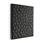 Stella - Atomic Age Mid Century Modern Pattern in Almond Cream and Charcoal Gray Framed Canvas Print Gallery Image 2