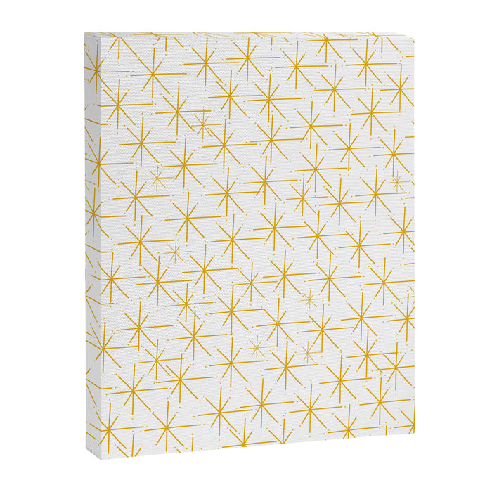 Stella - Atomic Age Midcentury Modern Minimalist Pattern in Light Mustard Yellow and White Canvas Print Gallery Image 1