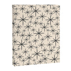 Stella II - Atomic Age Mid Century Modern Starburst Pattern in Charcoal Gray and Almond Cream  Canvas Print Gallery Image 8