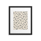Stella II - Atomic Age Mid Century Modern Starburst Pattern in Charcoal Gray and Almond Cream  Framed Art Print Gallery Image 6