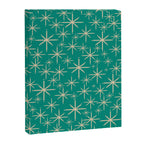 Stella - Retro Atomic Age Starbursts in Midcentury Modern Beige and Turquoise Teal Canvas Print Gallery Image 8