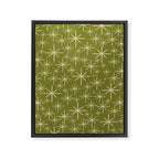 Stella - Retro Midcentury Modern Starbursts in Mid Mod Beige and Olive Green  Framed Canvas Print Gallery Image 8