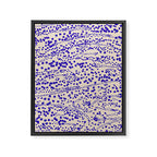 Strata - Organic Ink Blot Abstract in Cobalt Blue and Beige Framed Canvas Print Gallery Image 8