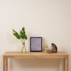 Strata - Organic Ink Blot Abstract in Cobalt Blue and Beige Framed Canvas Print Gallery Image 4