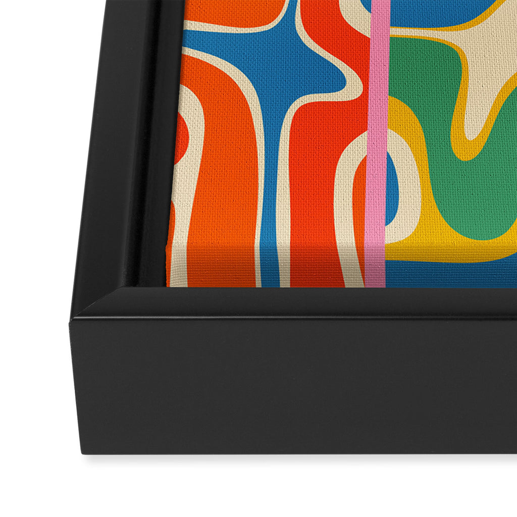 Street Art Colorful Retro Contemporary Abstract Pattern Framed Canvas Print Gallery Image 3