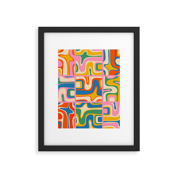 Street Art Colorful Retro Contemporary Abstract Pattern Framed Art Print Gallery Image 1