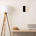 Stripe Black and Cream Half Half Minimal Modern Color Block Pattern Canvas Print Gallery Image 2