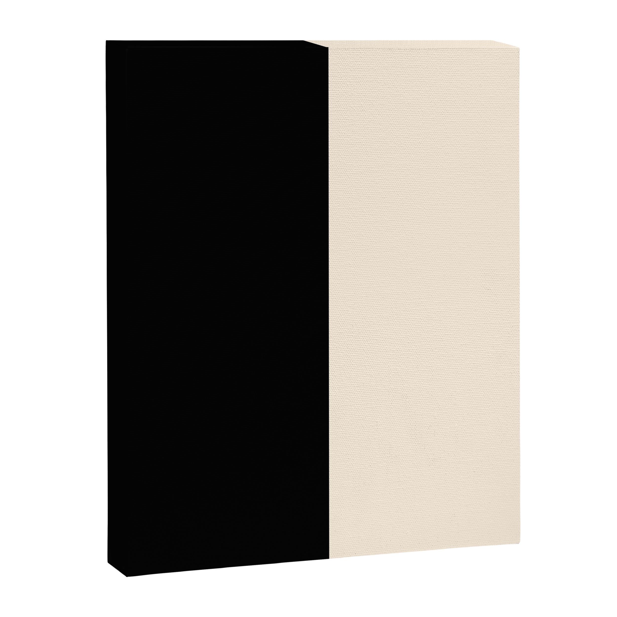 Stripe Black and Cream Half Half Minimal Modern Color Block Pattern Canvas Print Gallery Image 8
