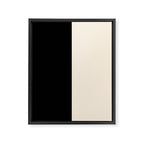 Stripe Black and Cream Half Half Minimal Modern Color Block Pattern Framed Canvas Print Gallery Image 8