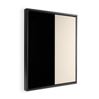 Stripe Black and Cream Half Half Minimal Modern Color Block Pattern Framed Canvas Print Gallery Image 2