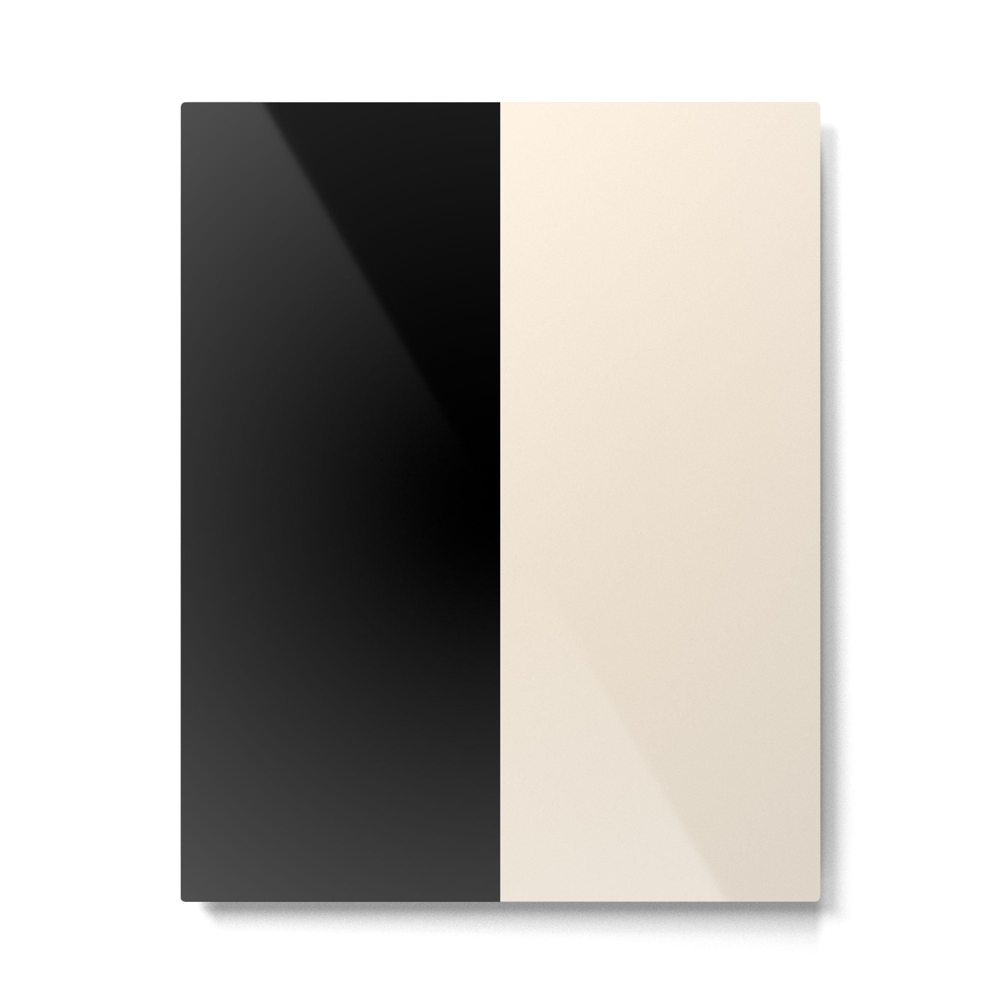 Stripe Black and Cream Half Half Minimal Modern Color Block Pattern Metal Print Gallery Image 6