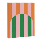 Striped Archway Bold Color Block Pattern in Pink, Green, and Orange Canvas Print Gallery Image 8