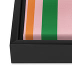 Striped Archway Bold Color Block Pattern in Pink, Green, and Orange Framed Canvas Print Gallery Image 3