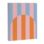 Striped Archway Bold Color Block Pattern in Pink, Orange, and Baby Blue Canvas Print Gallery Image 8