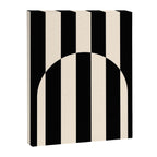 Striped Archway Pattern in Black and Almond Cream Canvas Print Gallery Image 8