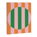 Striped Circle Bold Geometric Orange Pink Green Canvas Print Gallery Image 8