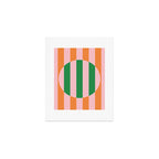 Striped Circle Bold Geometric Orange Pink Green Art Print Gallery Image 1
